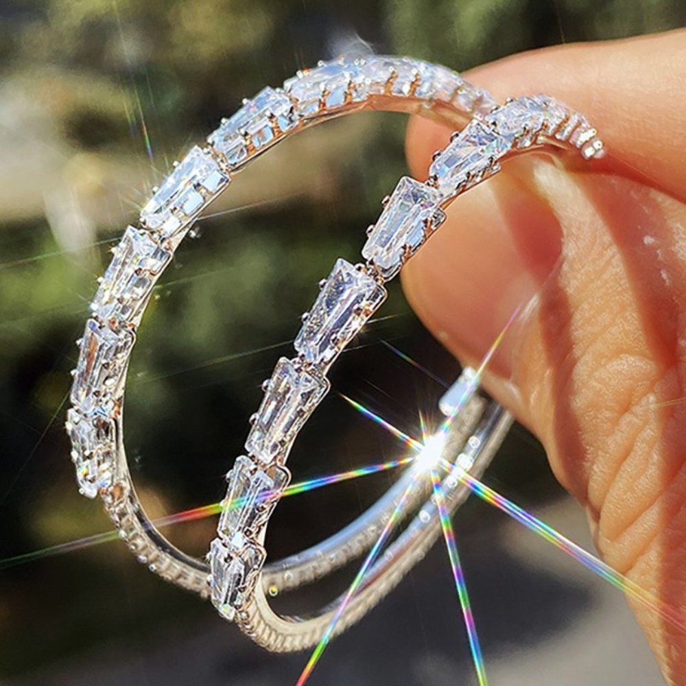 Rhinestone Hoop Earrings